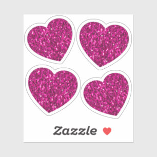 Sticker Coeur de parties scintillant étincelant rose chaud
