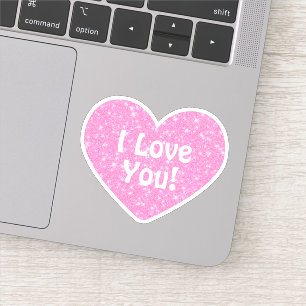 Sticker Coeur de parties scintillant rose
