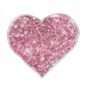Sticker Coeur de Parties scintillant rose (Devant)