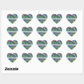 Sticker Coeur de Peinture Abstraite pour l'anniver (Feuille)