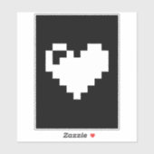 Sticker Coeur de pixel 8 bits (Feuille)