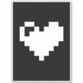 Sticker Coeur de pixel 8 bits (Devant)