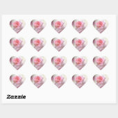 Sticker Coeur de rose rose parfait (Feuille)