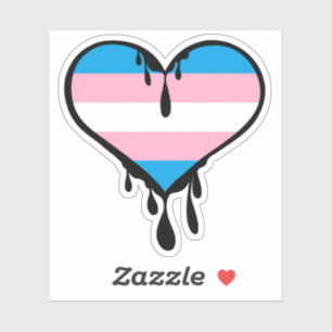Sticker Coeur de séchage de la Fierté trans