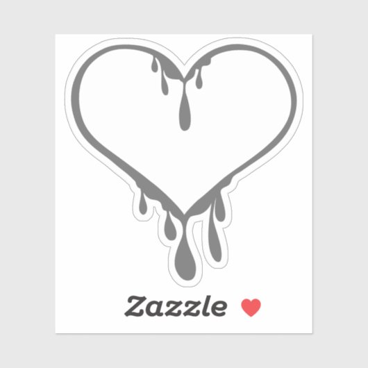 Sticker Coeur de séchage personnalisable (Feuille)