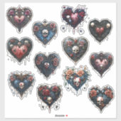 Sticker Coeur de style gothique (Feuille)