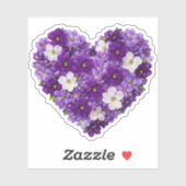 Sticker Cœur de violette Fleur de naissance de février (Feuille)