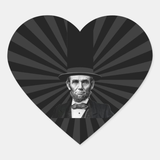 Sticker Cœur Déclaration de mode présidentielle Abraham Lincoln (Devant)