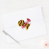 Sticker Cœur Décor du drapeau de l'État du Maryland (Enveloppe)