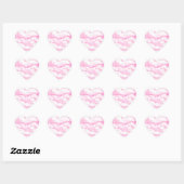Sticker Cœur Décor Fuchsia Rose Joyeux Nuages (Feuille)