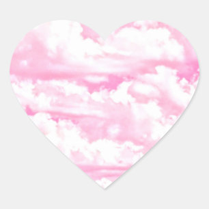 Sticker Cœur Décor Fuchsia Rose Joyeux Nuages
