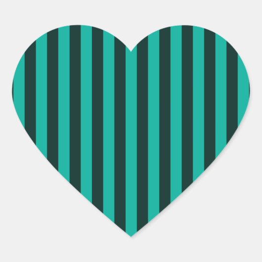 Sticker Cœur Décor Turquoise Vertical Stripes (Devant)