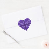 Sticker Cœur Décor Union Jack Accent Violet (Enveloppe)