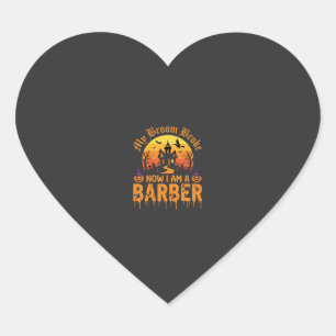 Sticker Cœur Décoration de barbier d'Halloween Sorcière Balai C