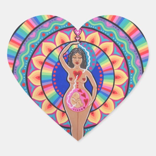 Sticker Cœur Déesse de la vie et de l'amour (Devant)