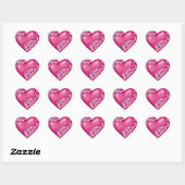 Sticker Cœur Défilement du coeur Magenta w Blanc (Feuille)