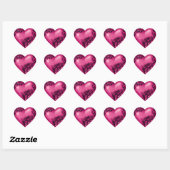 Sticker Cœur Défilement du coeur Magenta w Noir (Feuille)