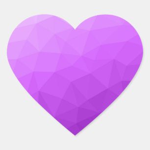 Sticker Cœur Dégradé de lavande violette à motif de maille géom