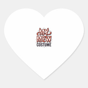Sticker Cœur Déguisement de chat mignon pour Halloween Design v