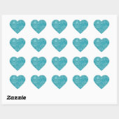 Sticker Cœur Délicat deux tons Fancy Floral Turquoise Damask (Feuille)