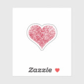 Sticker Coeur d'empreintes digitales (Feuille)