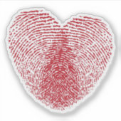 Sticker Coeur d'empreintes digitales (Devant)