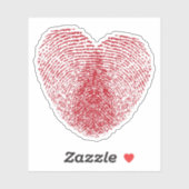 Sticker Coeur d'empreintes digitales (Feuille)