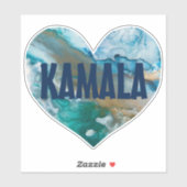 Sticker Coeur d'encre d'alcool bleu Kamala (Feuille)