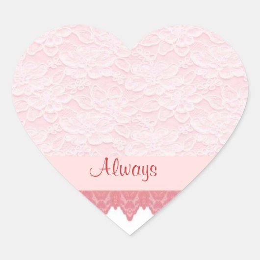 Sticker Cœur Dentelle 2 coeurs en forme de coeur (Devant)