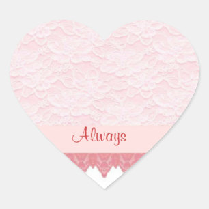 Sticker Cœur Dentelle 2 coeurs en forme de coeur