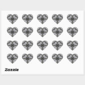 Sticker Cœur Dentelle argentée (Feuille)