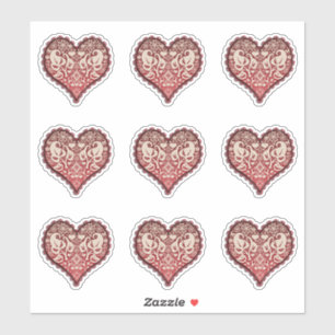 Sticker Coeur, dentelle, coeur, amour, vintage