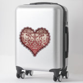 Sticker Coeur, dentelle, coeur, amour, vintage (Sur valise)