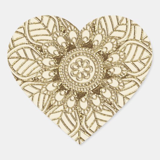 Sticker Cœur Dentelle Mehndi (Stickers En Forme De Coeur) (Devant)