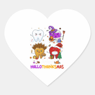 Sticker Cœur Dentiste Hallothanksma Halloween Thanksgiving