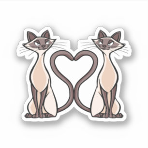 Sticker Coeur des chats siamois
