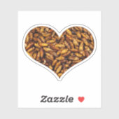 Sticker Coeur des vers de soie frits (Feuille)