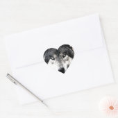 Sticker Coeur des yeux de loup sauvage (Enveloppe)