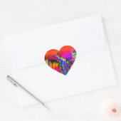 Sticker Cœur Design abstrait "I Love You" (Enveloppe)
