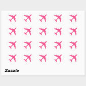 Sticker Cœur Design d'avion rose blanc (Feuille)