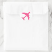 Sticker Cœur Design d'avion rose blanc (Sac)