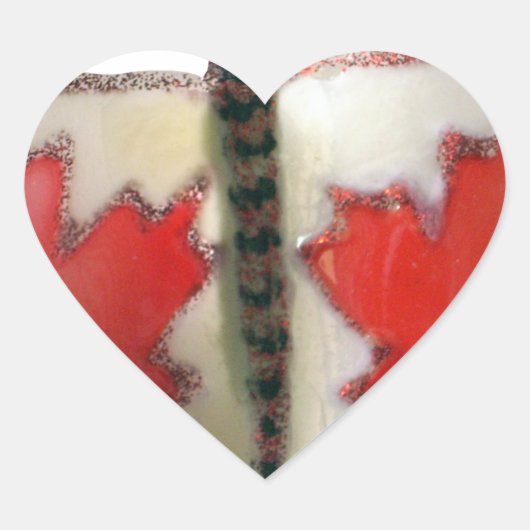 Sticker Cœur Design de papillon du drapeau canadien (Devant)