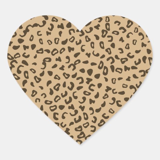 Sticker Cœur Design de texture de peau motif léopard (Devant)
