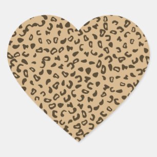 Sticker Cœur Design de texture de peau motif léopard