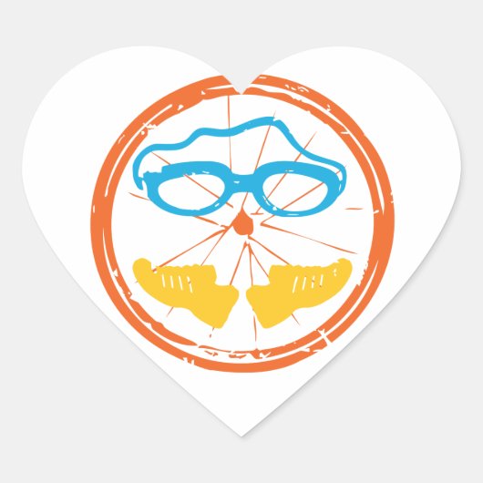 Sticker Cœur Design fun Triathlon (Devant)