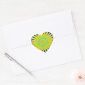 Sticker Cœur Design Motif africain en vert et en or (Enveloppe)