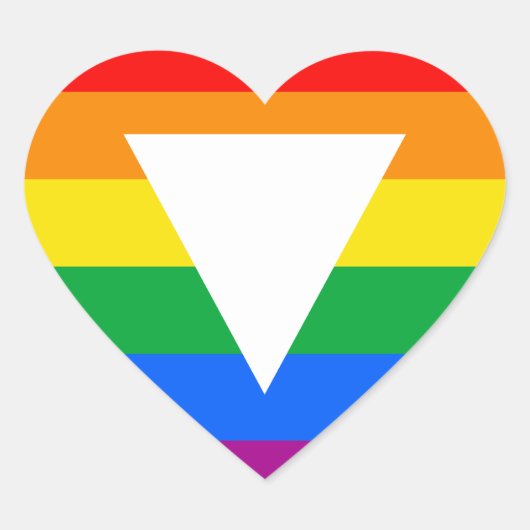 Sticker Cœur Design triangle gay pride (Devant)