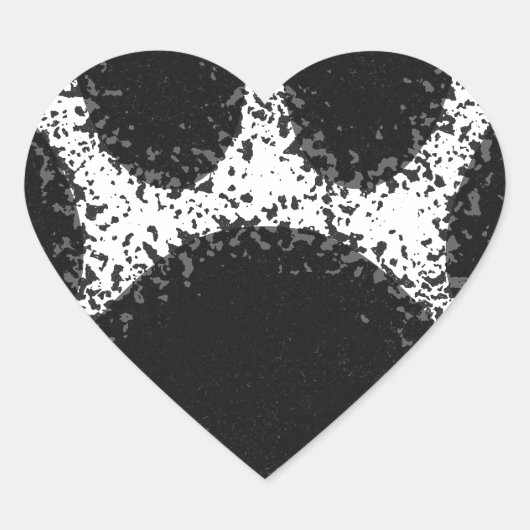 Sticker Cœur Dessin à mâchoire de chien (Devant)