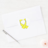 Sticker Cœur Dessin à ruban jaune (Enveloppe)
