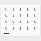 Sticker Cœur Dessin animé de German Shepherd (Feuille)